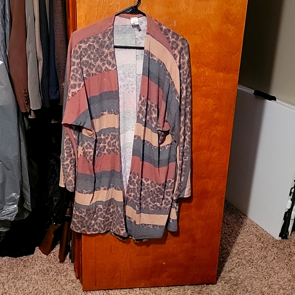 Animal and stripe cardigan